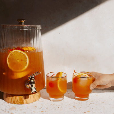 Batched Tequila Sunrise Champagne Punch
