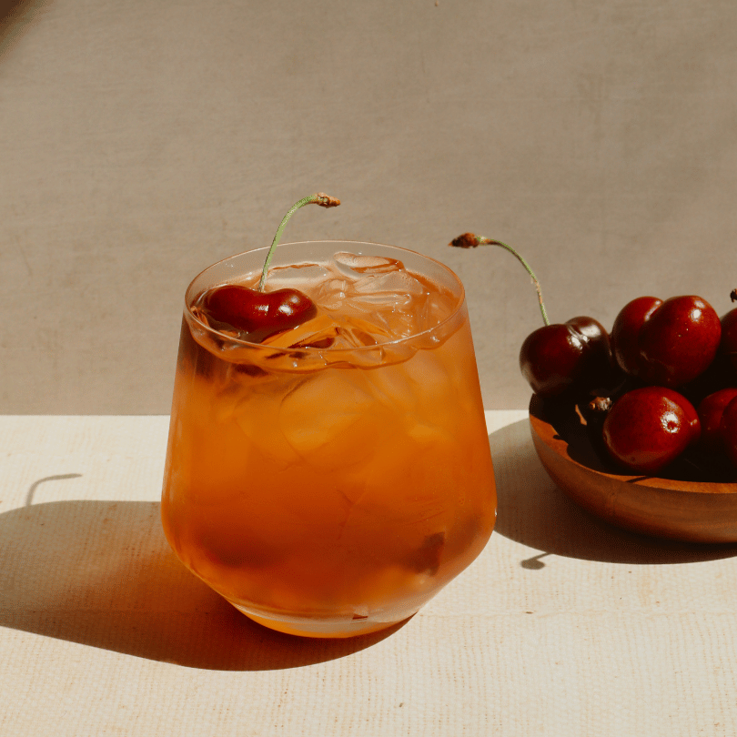 Non-Alcoholic Cherry Spiced Whiskey Fizz | Spiritless
