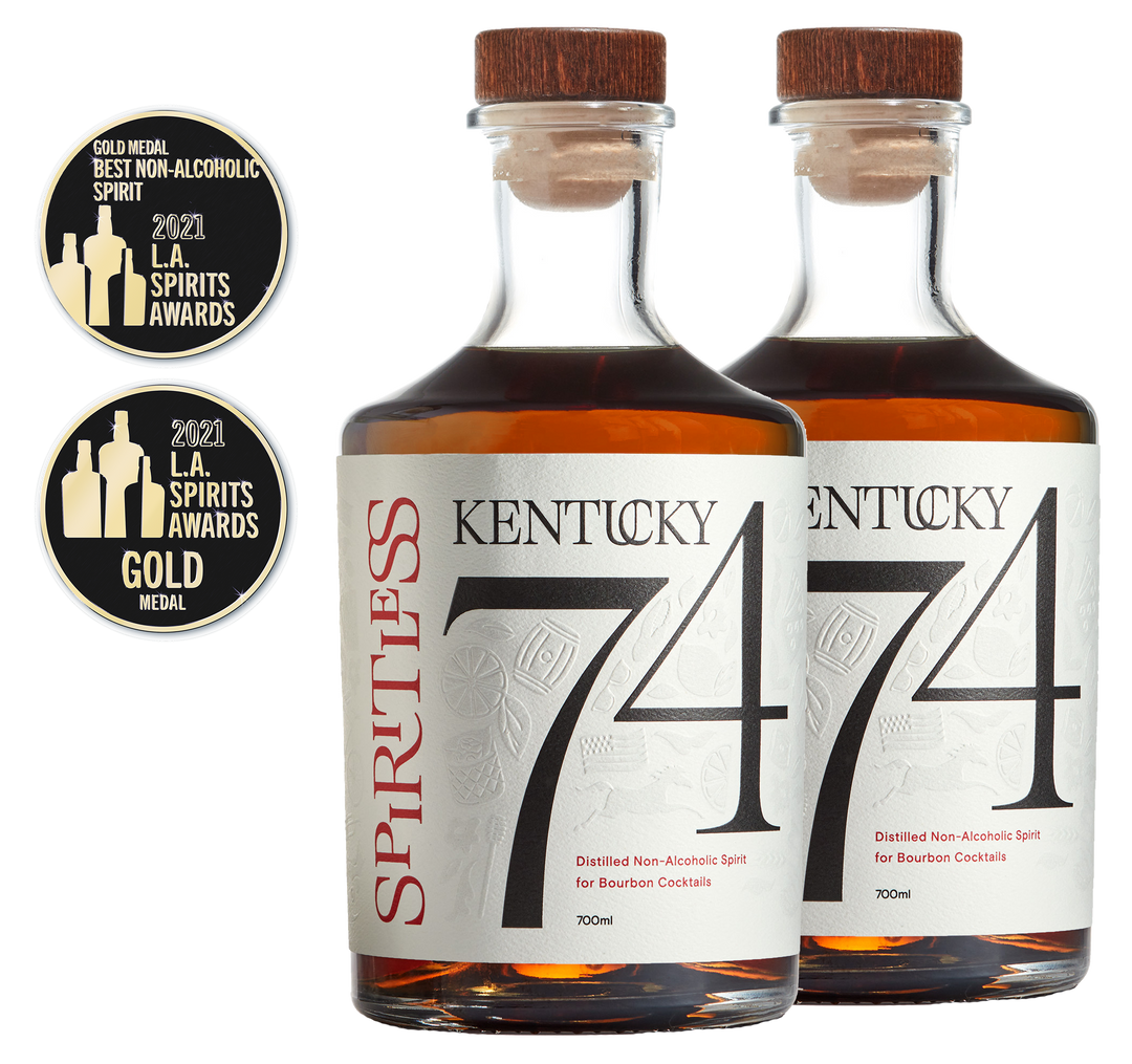 Non-Alcoholic Bourbon Whiskey | Kentucky 74 - 2 Pack | Spiritless