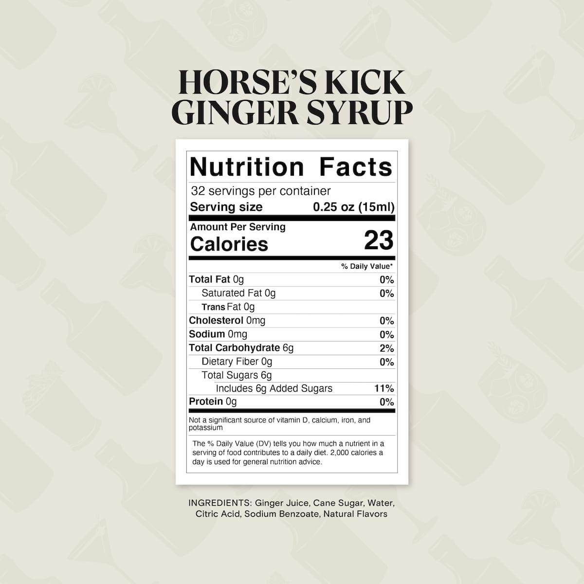 Spiritless Horse’s Kick Starter Kit - Nutrition Facts